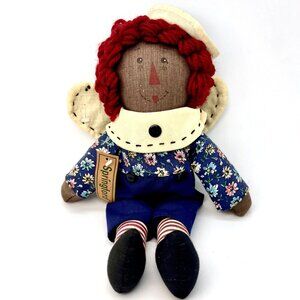 Vintage Angel Rag Doll Springford 12 Inch Cloth Red Yarn Hair